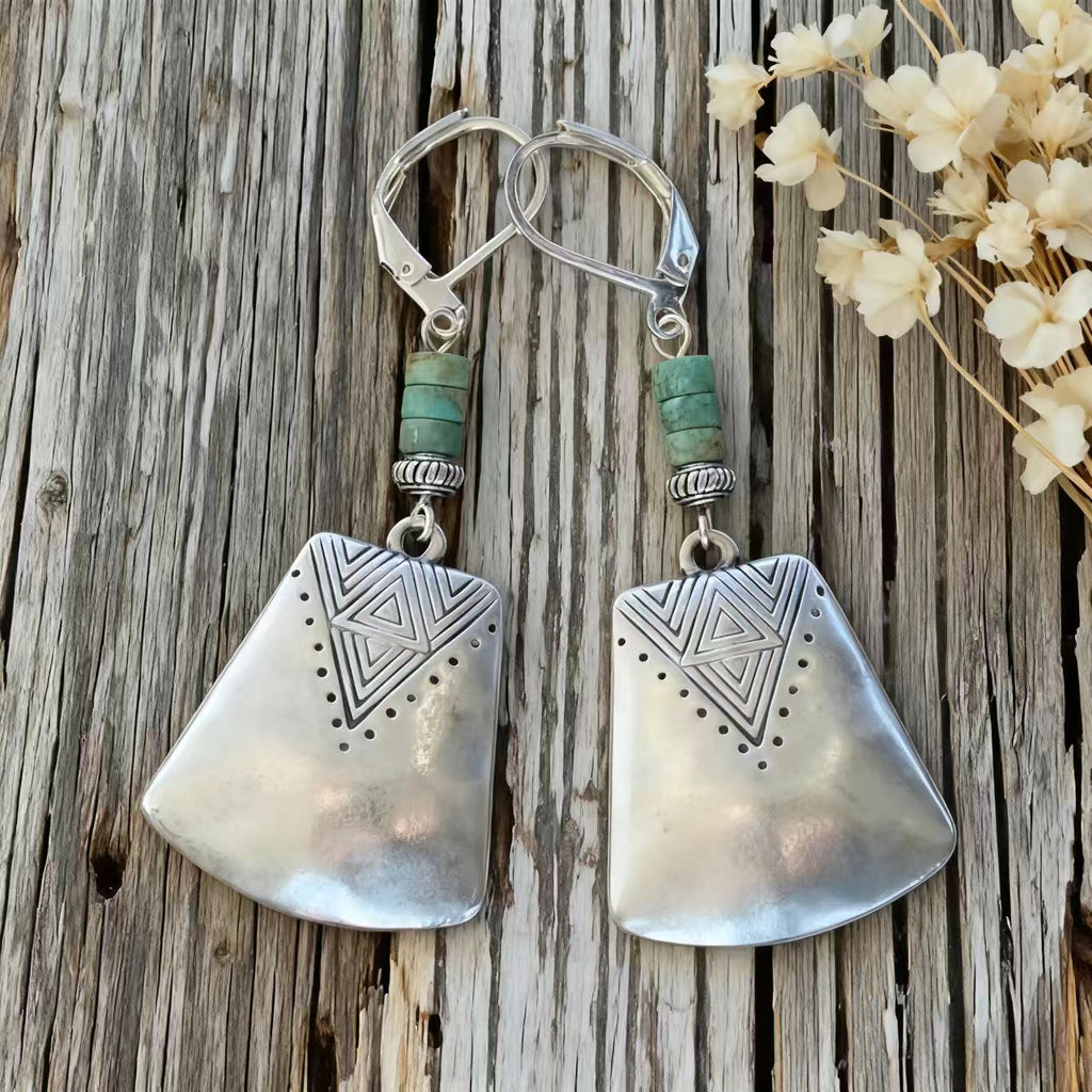 Minimalist Artisan Geometric Dangle Earrings for Women