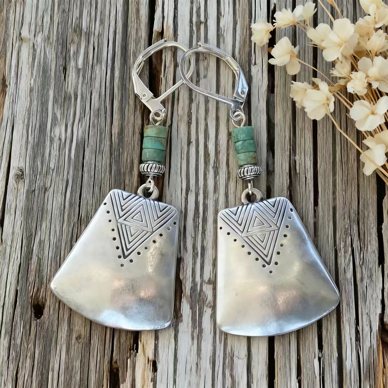 Minimalist Artisan Geometric Dangle Earrings for Women