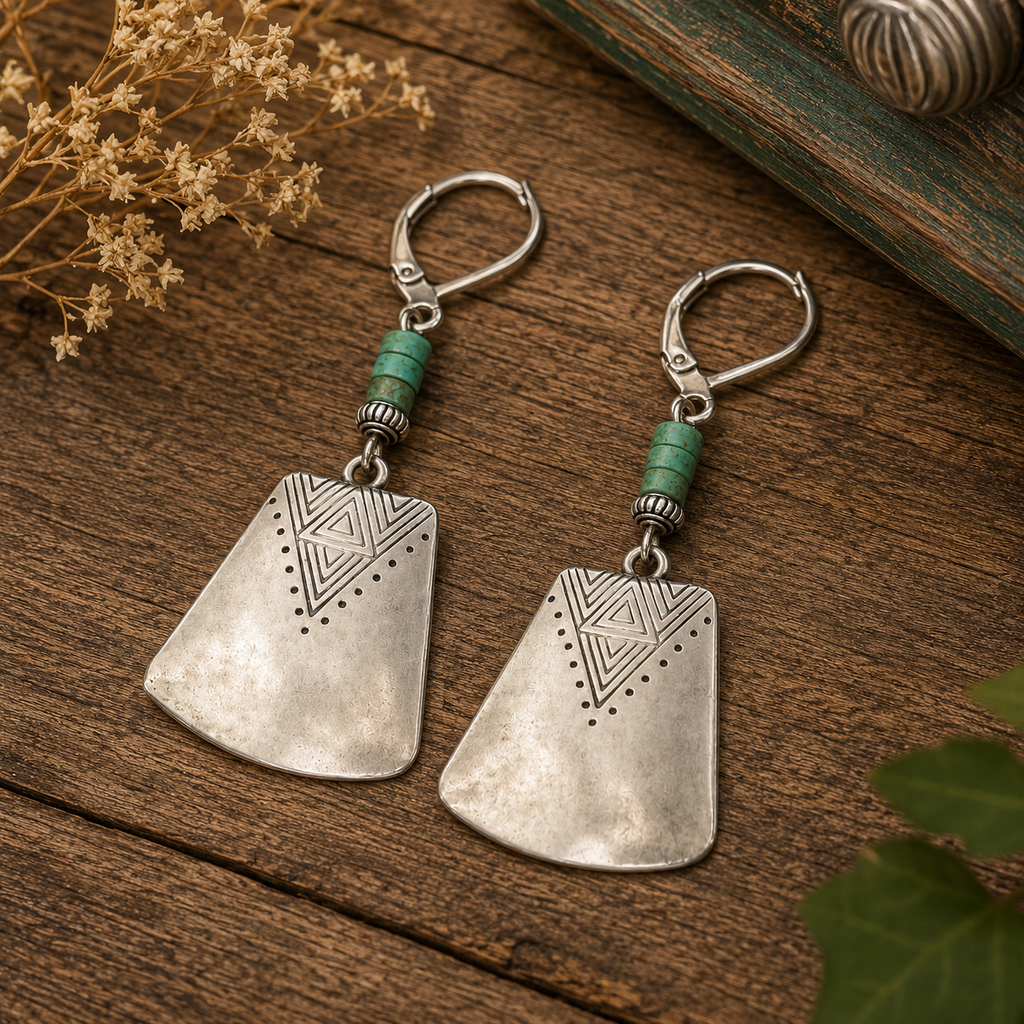 Minimalist Artisan Geometric Dangle Earrings for Women
