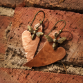 Handcrafted Hammered Copper Bee Earrings