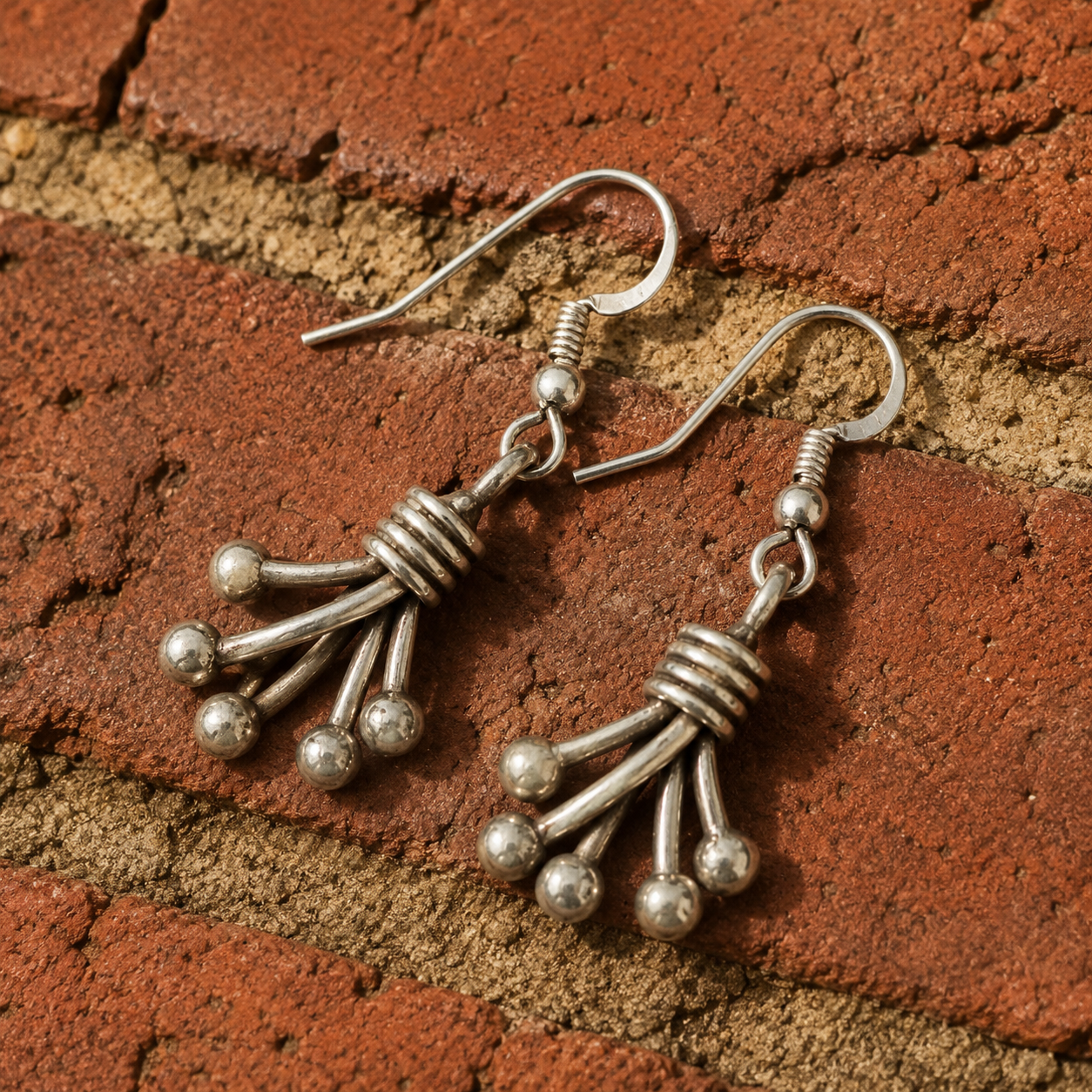 Handcrafted Sterling Silver Artisan Dangle Earrings