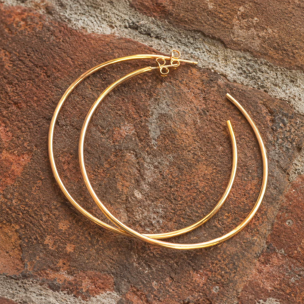 Handcrafted 18K Gold Hoop Earrings