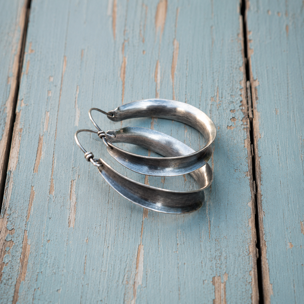 Handcrafted Sterling Silver Hoop Earrings for Women