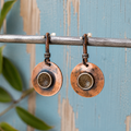 Handcrafted Vintage Copper & Sterling Silver Circle Earrings