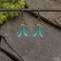 Handcrafted Copper Firefly Earrings with Czech Glass Beads