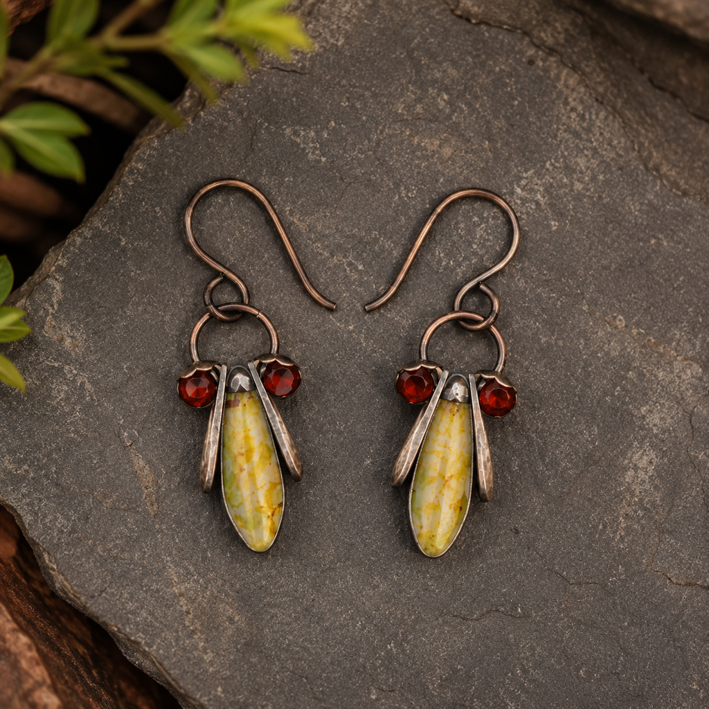 Handcrafted Copper Insect Earrings