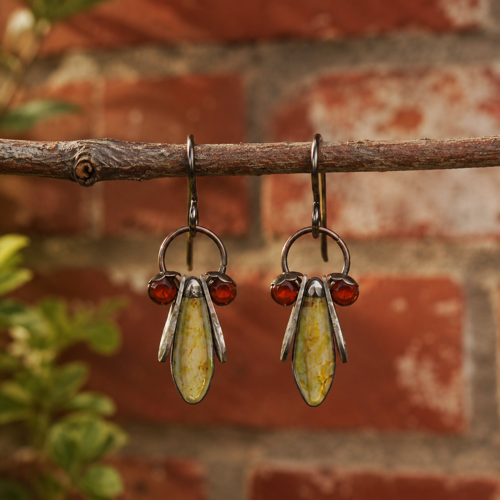 Handcrafted Copper Insect Earrings