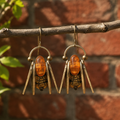 Handcrafted Amber Bee Earrings
