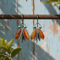 Handcrafted Amber Moth Earrings