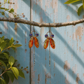 Handcrafted Copper Firefly Earrings with Amber Accents