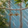 Handcrafted Copper Firefly Earrings with Czech Glass Beads
