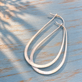 Handcrafted Hammered Sterling Silver Teardrop Hoop Earrings