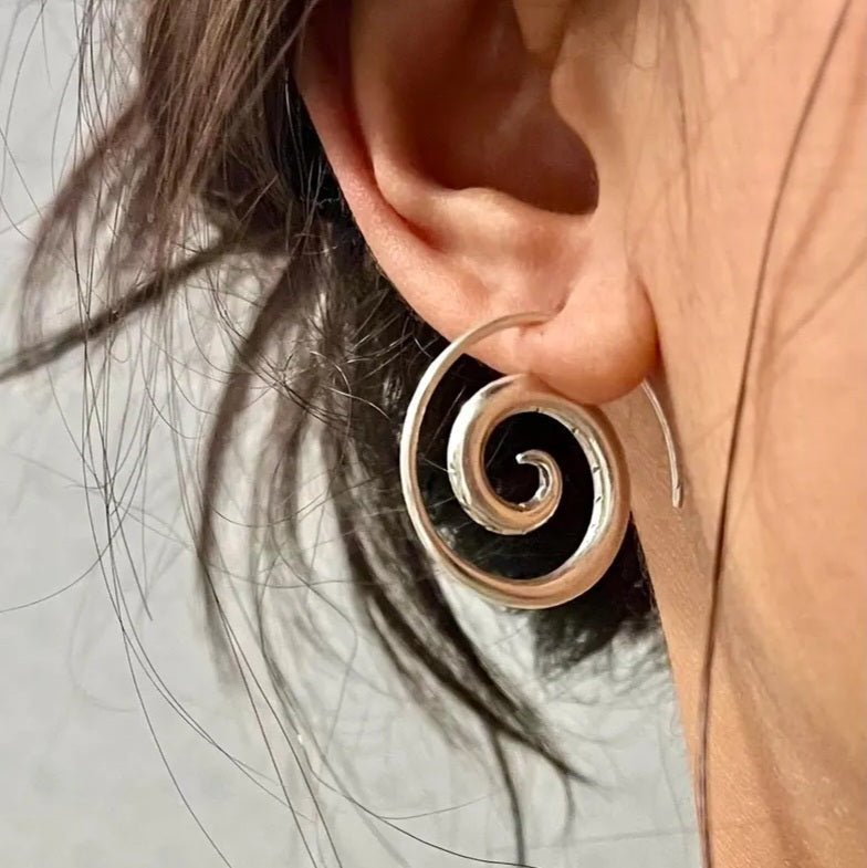Handmade Sterling Silver Spiral Earrings