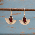 Handcrafted Sterling Silver Marquise Garnet Earrings
