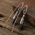 Handcrafted Sterling Silver Black Jasper Wrap Earrings