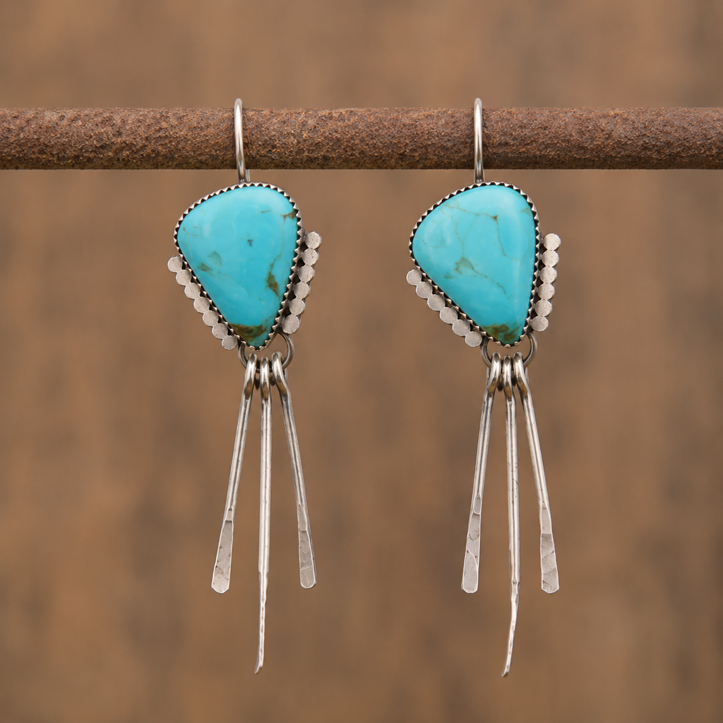 Handcrafted Sterling Silver Turquoise Earrings