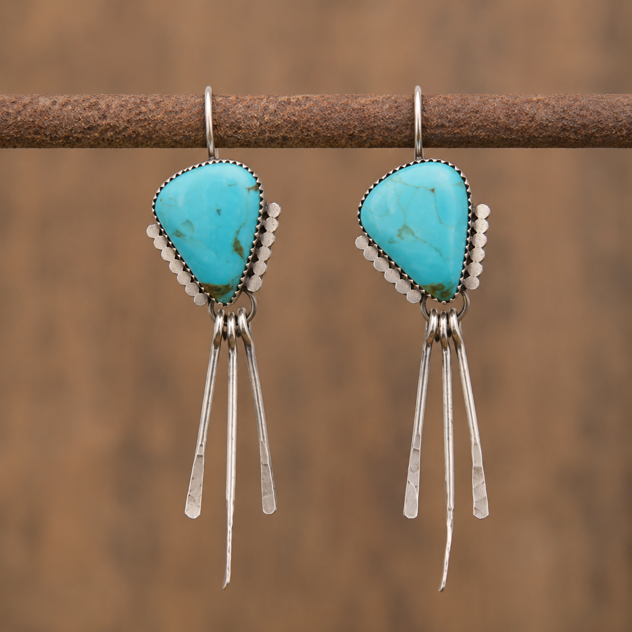 Handcrafted Sterling Silver Turquoise Earrings