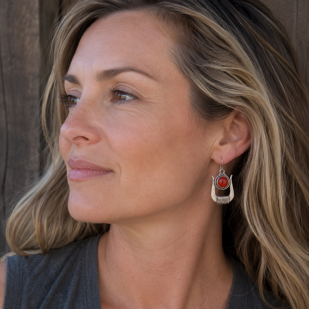 Handcrafted Sterling Silver Carnelian Earrings
