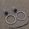 Natural Lapis Lazuli Sterling Silver Artisan Earrings