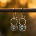 Handcrafted Silver Earrings with Natural Kingman Turquoise