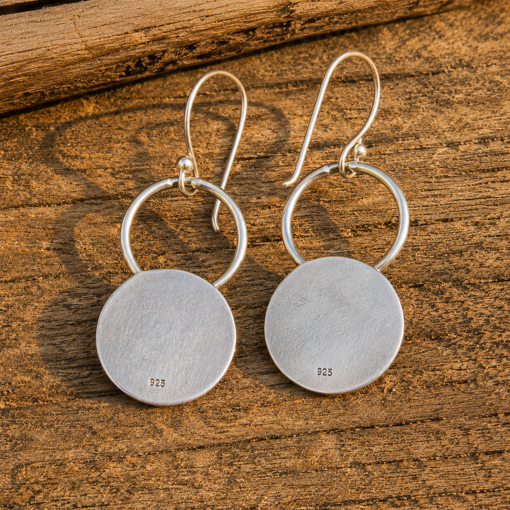 Handcrafted Silver Earrings with Natural Kingman Turquoise