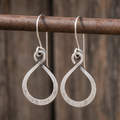 Hammered Sterling Silver Teardrop Earrings