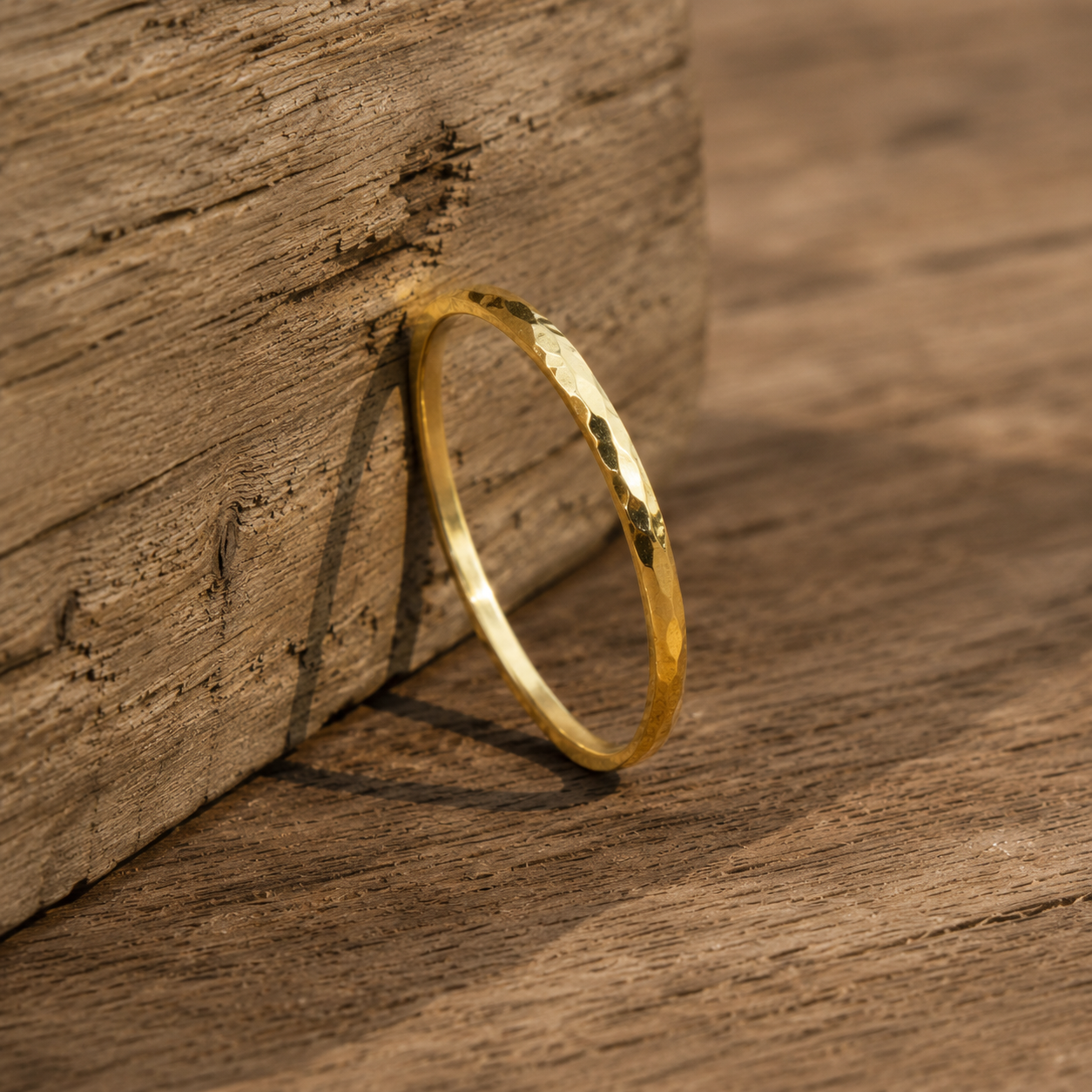 Hand-Hammered 24K Pure Gold Ring