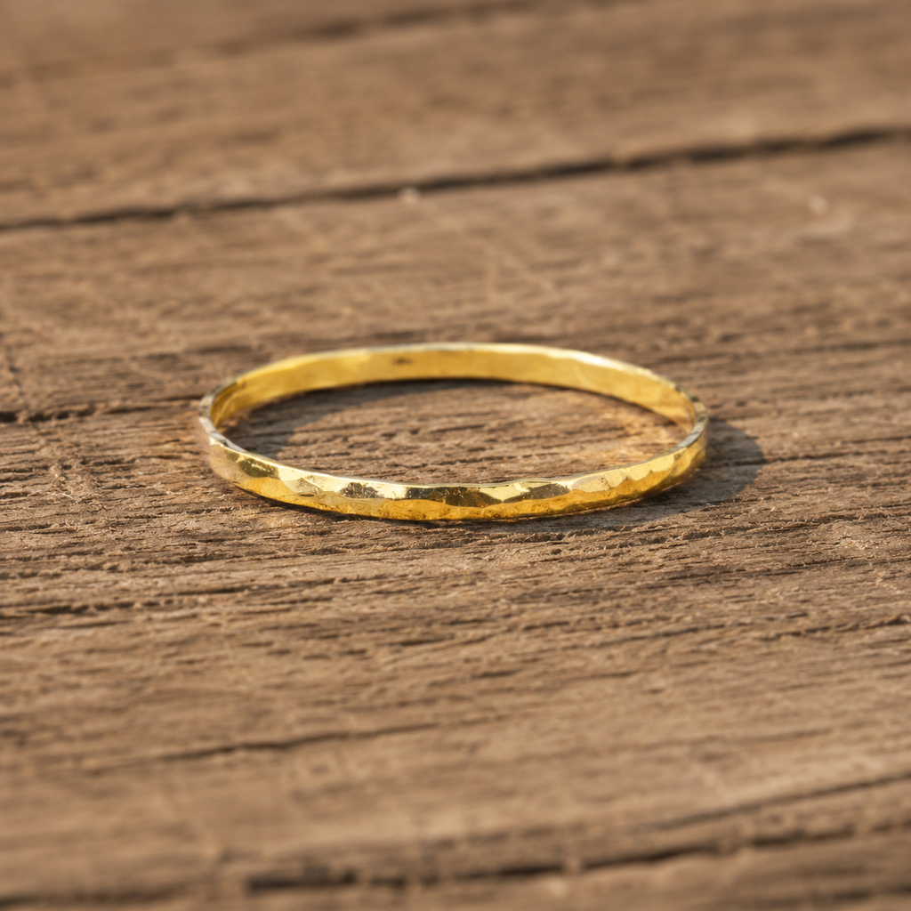 Hand-Hammered 24K Pure Gold Ring