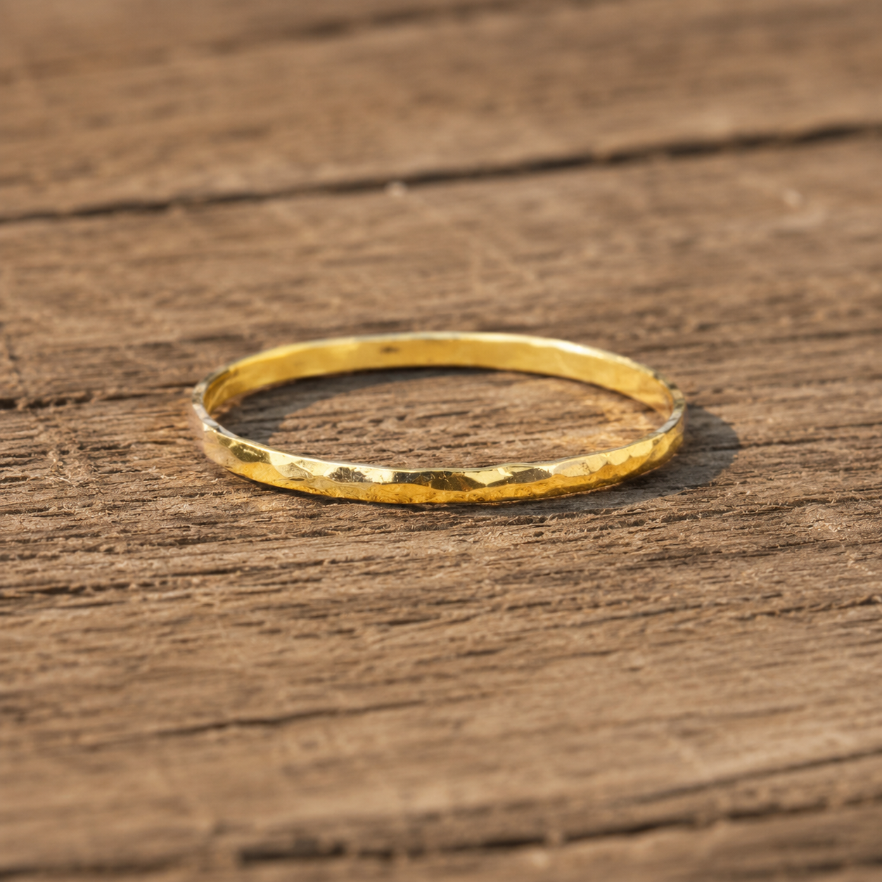Hand-Hammered 24K Pure Gold Ring