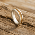 Handcrafted Pure Silver Ring, Accented with 18K Gold-Filled Wire