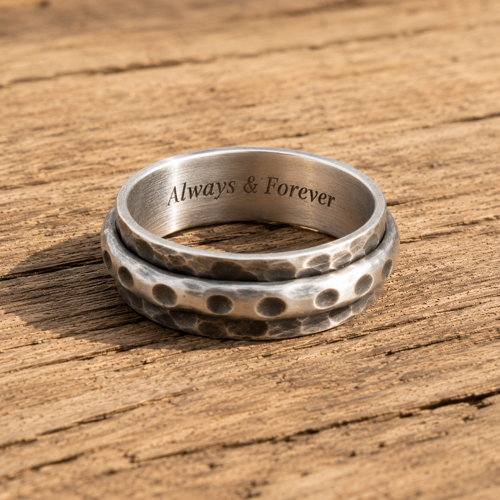 Handcrafted Hammered Sterling Silver Ring