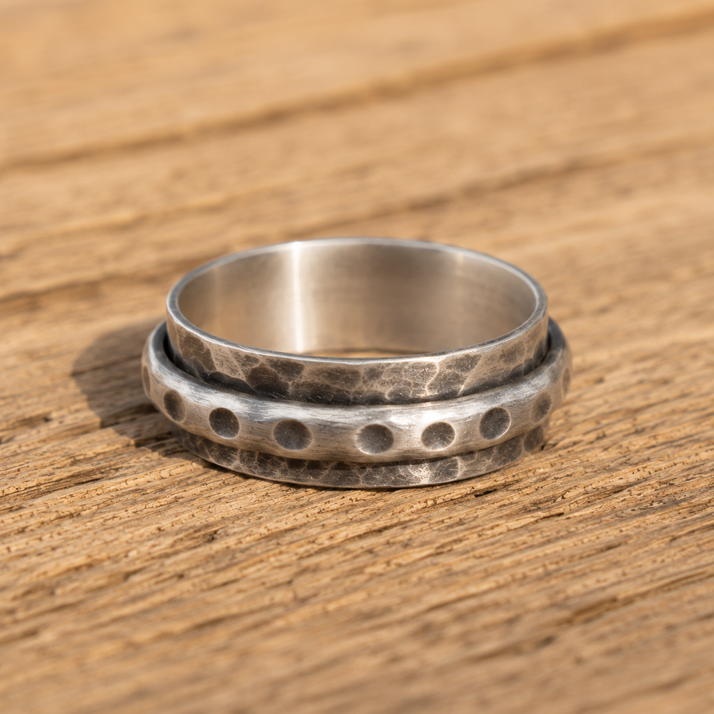 Handcrafted Hammered Sterling Silver Ring