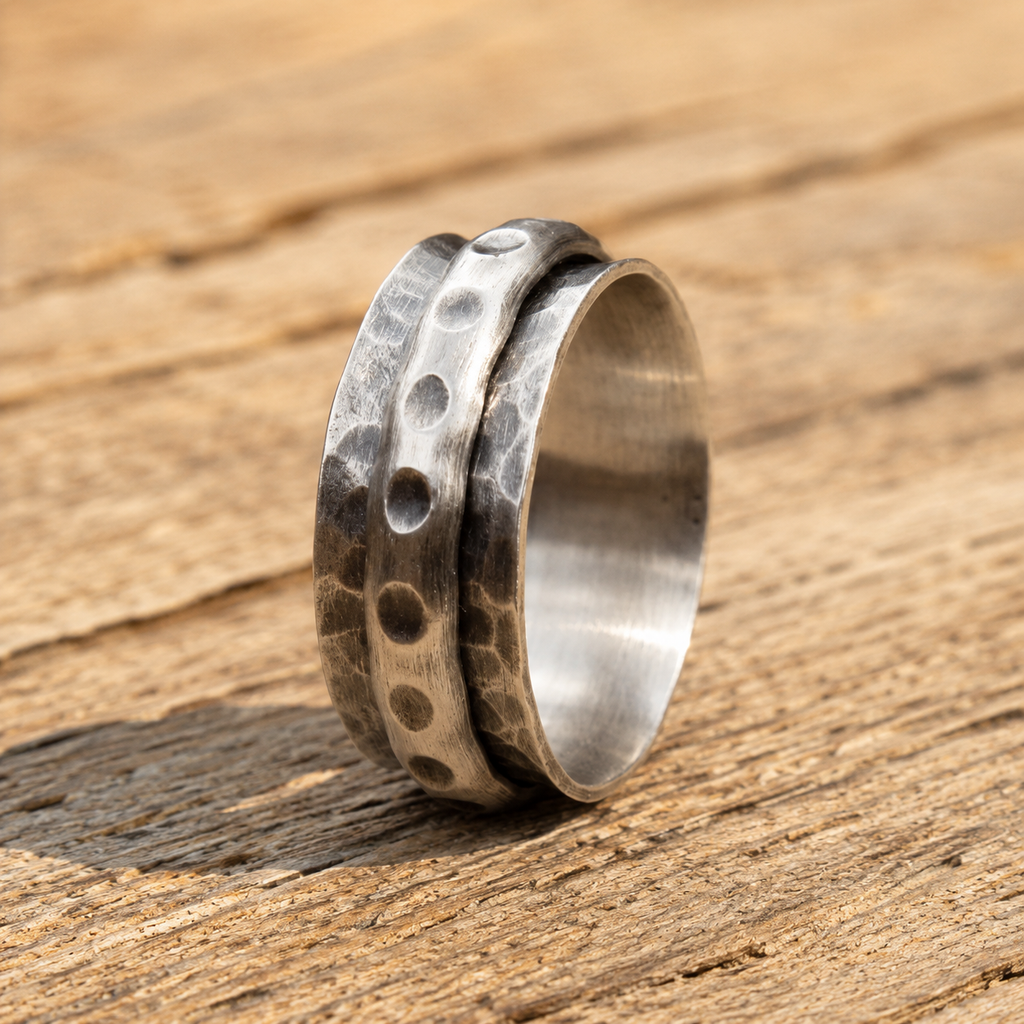 Handcrafted Hammered Sterling Silver Ring