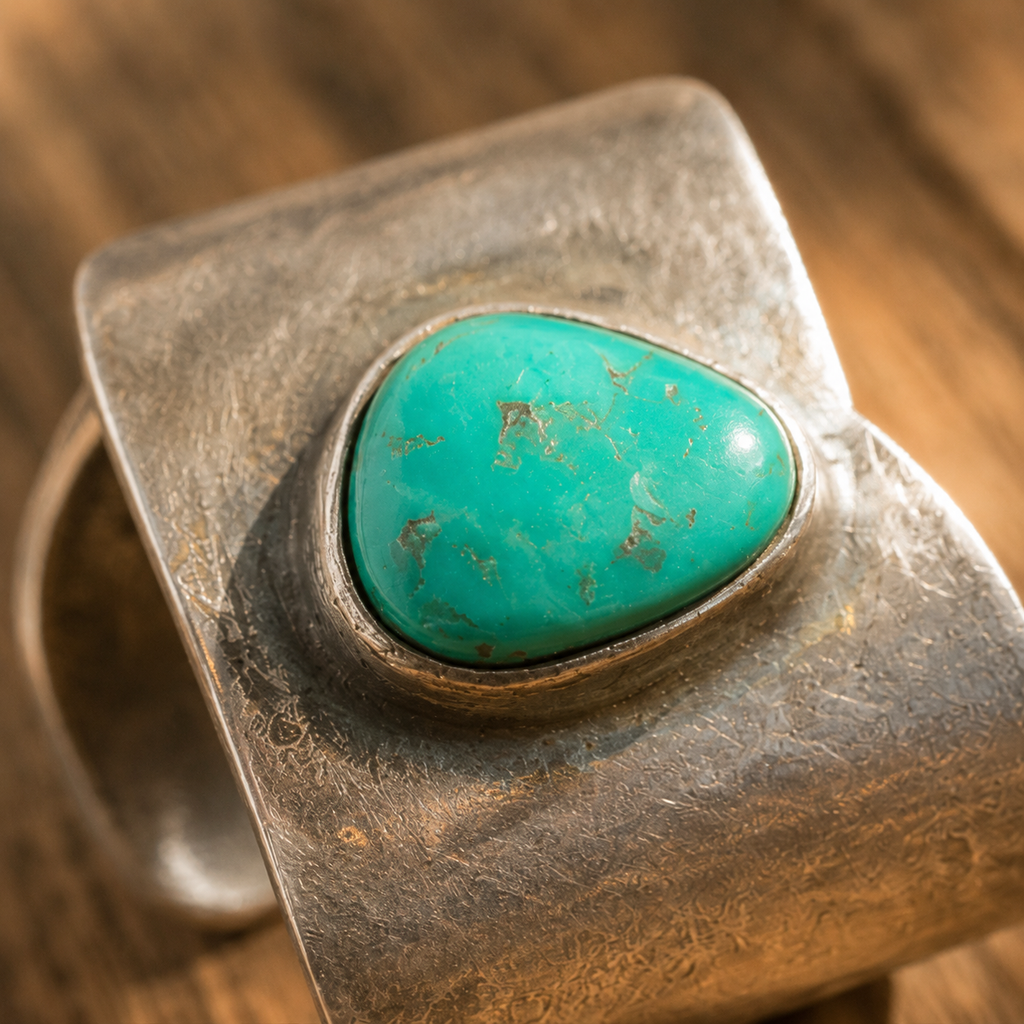 Handcrafted Royston Turquoise Sterling Silver Ring