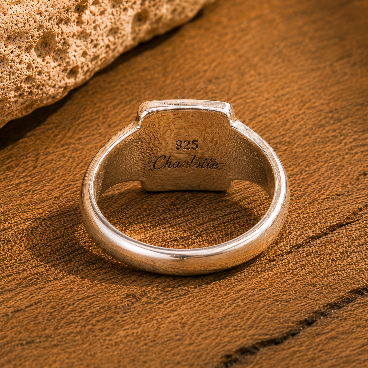 Handcrafted Polished Sterling Silver Signet Ring