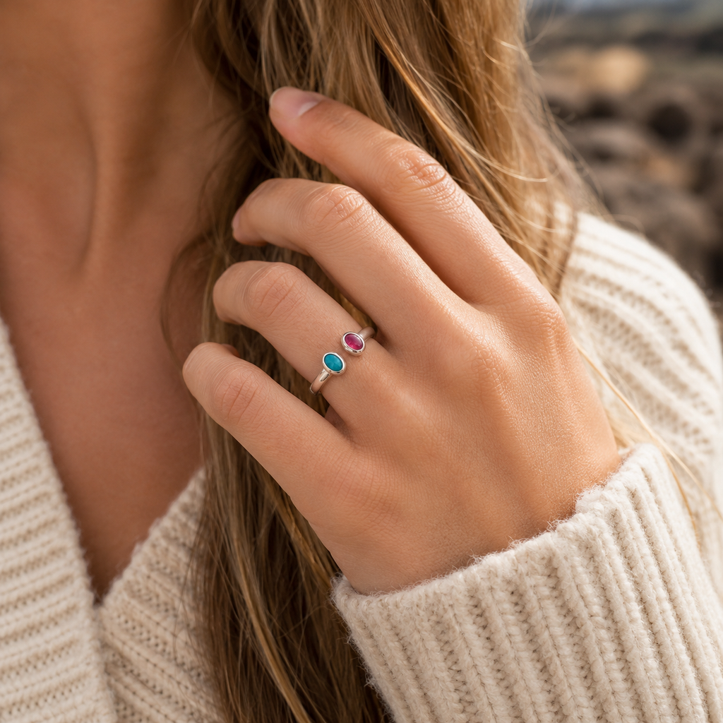 Handcrafted Sterling Silver Natural Agate Ring