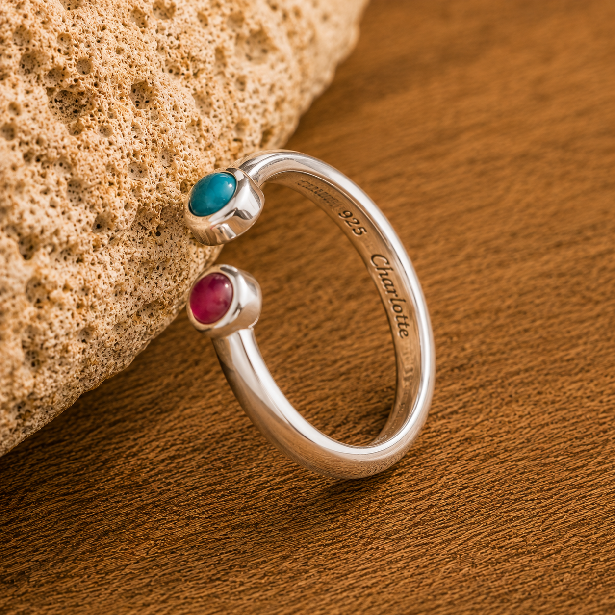 Handcrafted Sterling Silver Natural Agate Ring
