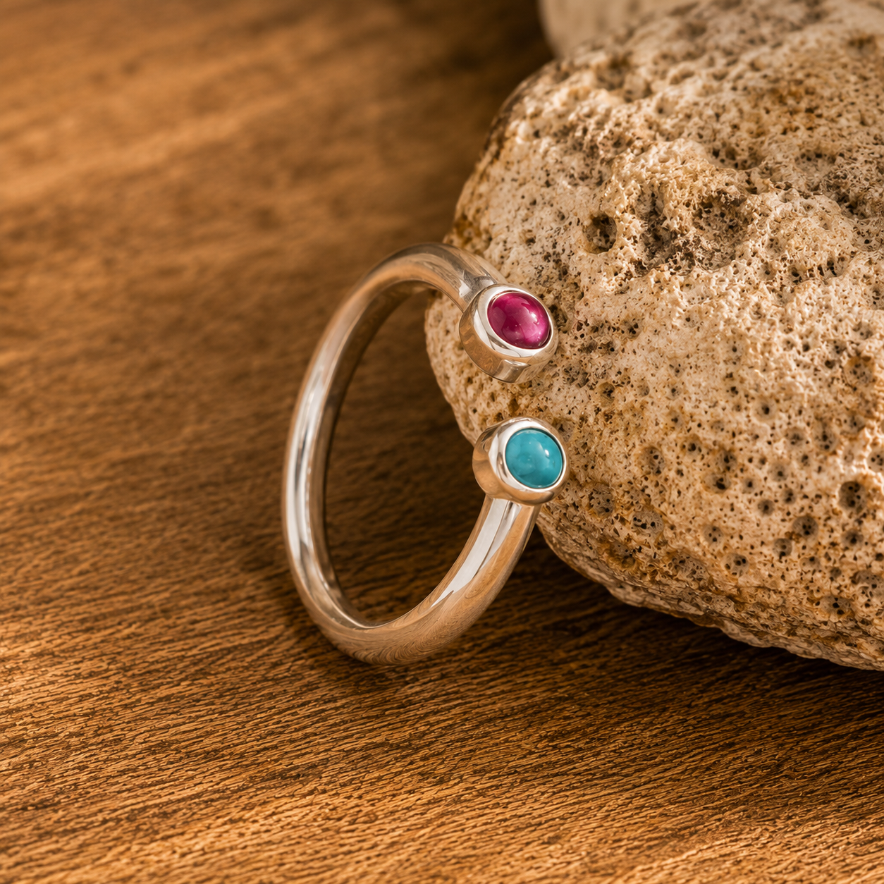 Handcrafted Sterling Silver Natural Agate Ring