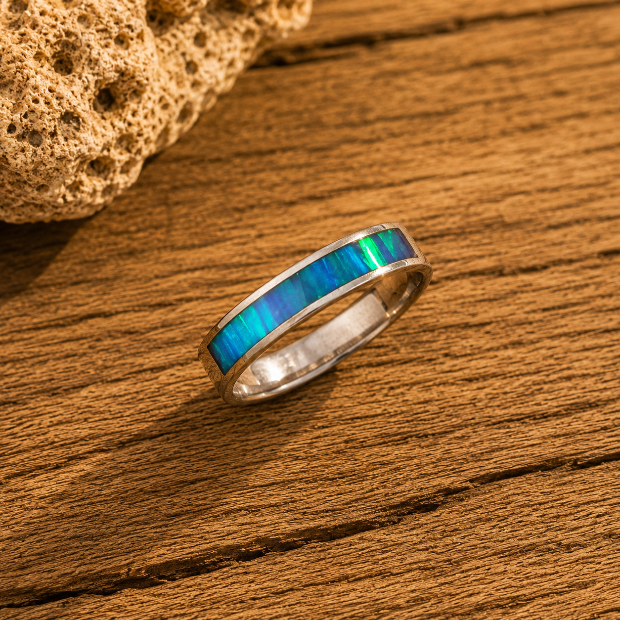 Handcrafted Sterling Silver Australian Opal Ring