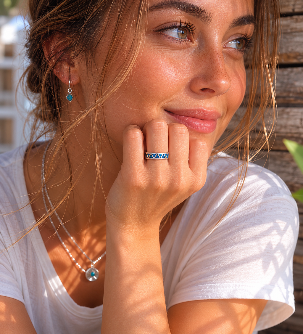 Handcrafted Sterling Silver Australian Opal Inlay Ring