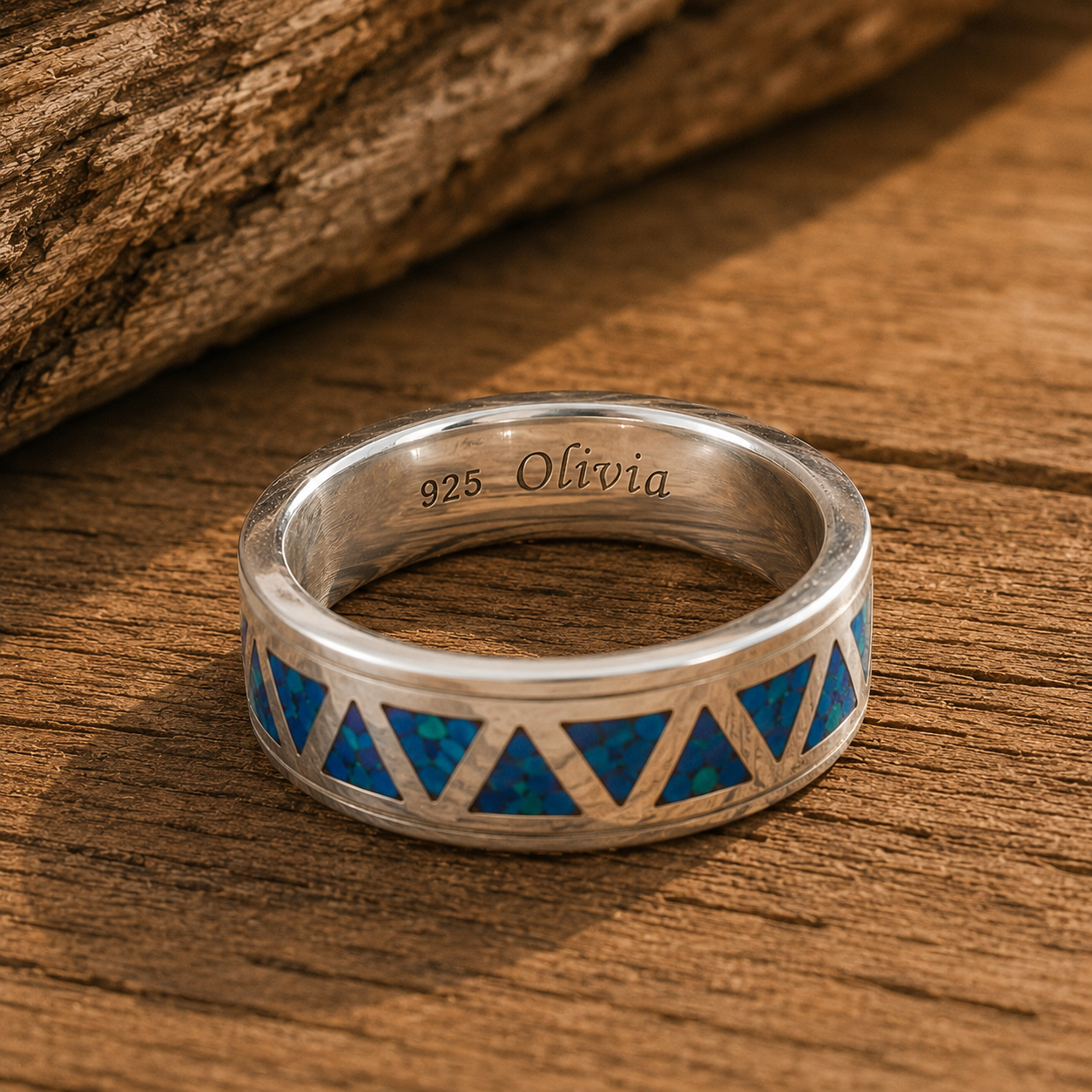 Handcrafted Sterling Silver Australian Opal Inlay Ring