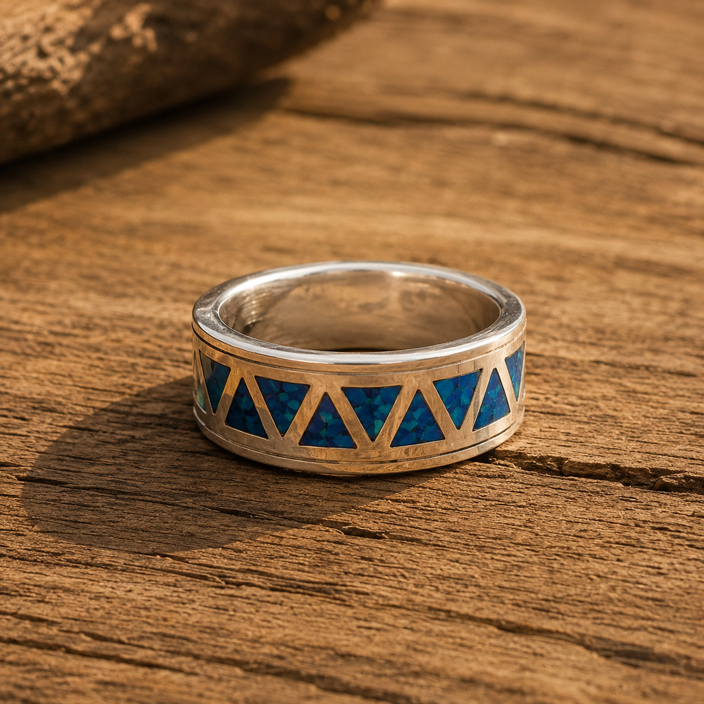 Handcrafted Sterling Silver Australian Opal Inlay Ring