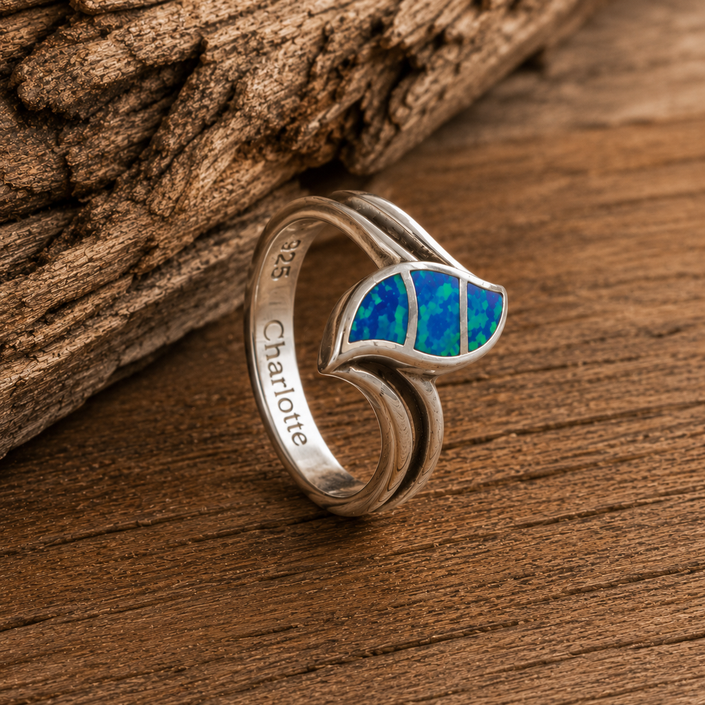 Handcrafted Sterling Silver Australian Opal Inlay Ring