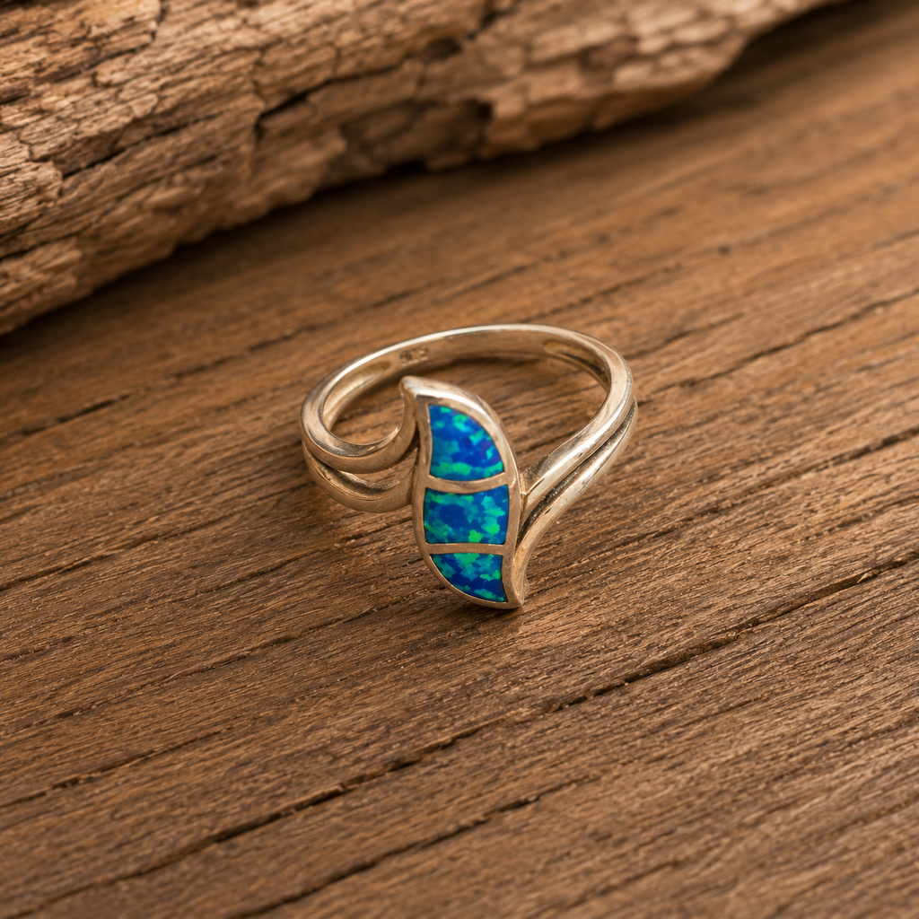 Handcrafted Sterling Silver Australian Opal Inlay Ring