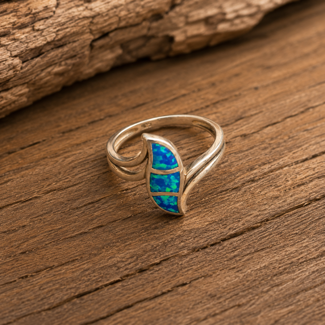 Handcrafted Sterling Silver Australian Opal Inlay Ring