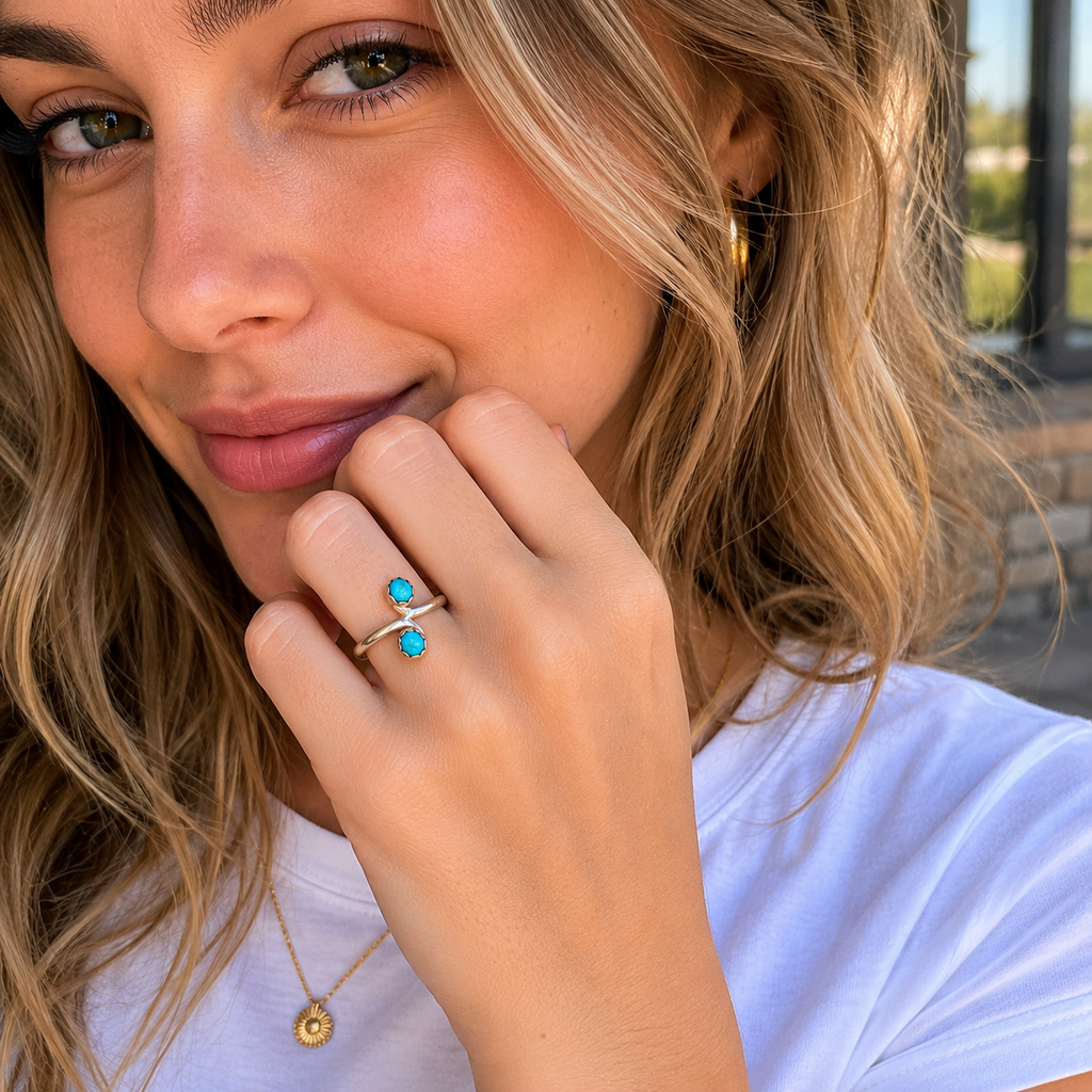 Handmade 925 Sterling Silver Kinman Matrix Turquoise Ring
