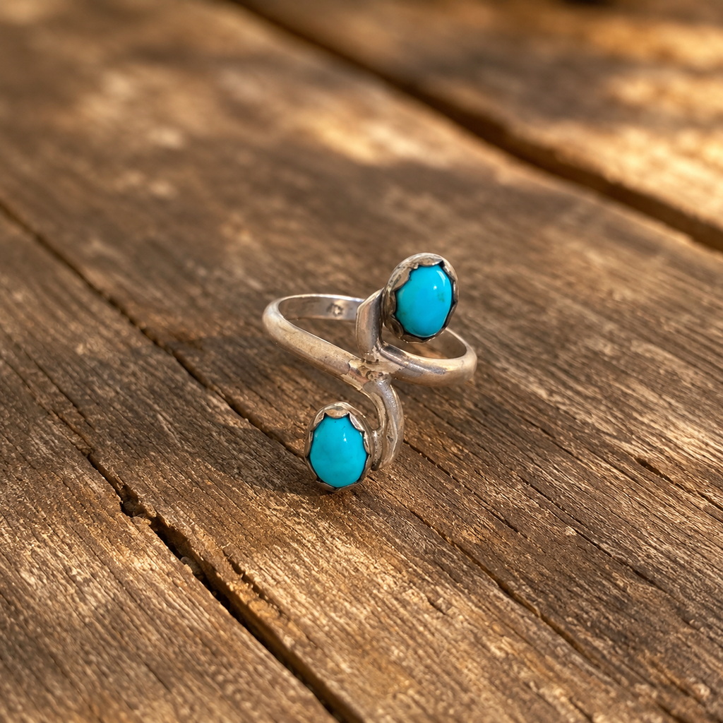 Handmade 925 Sterling Silver Kinman Matrix Turquoise Ring