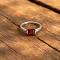 Handcrafted Sterling Silver Natural Garnet Ring