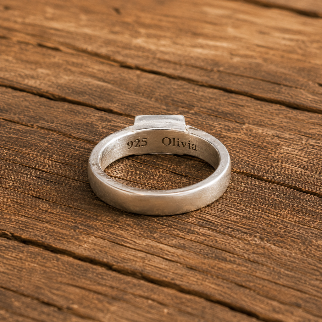 Minimalist Handmade Moonstone Ring in Solid 925 Sterling Silver