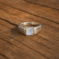 Minimalist Handmade Moonstone Ring in Solid 925 Sterling Silver